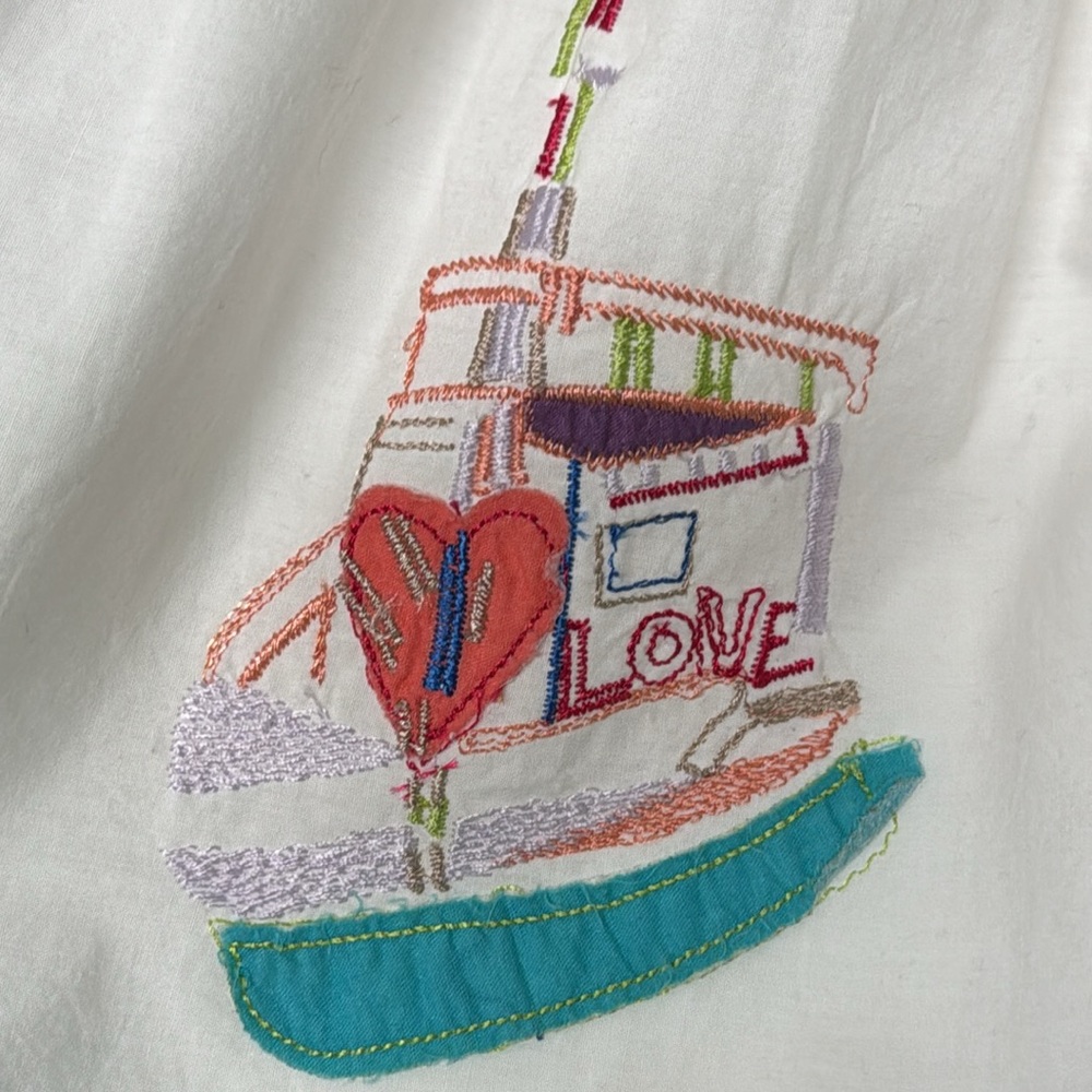 HOLDING HORSES White Embroidered Peasant Blouse with Gray Trim - Picture 13 of 16